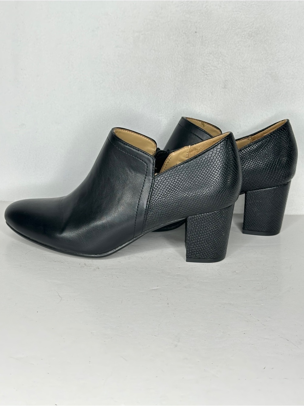 Naturalizer Misha Ankle Boots Smooth Snakeskin Faux Le